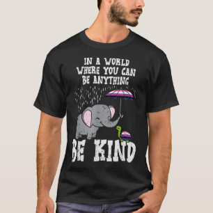 World Be Kind Elephant Turtle Genderfluid Pride LG T-Shirt