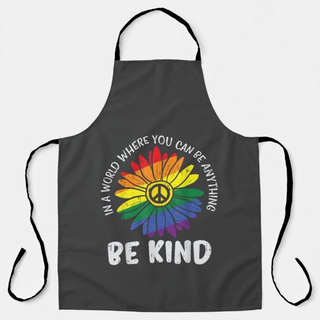 World Be Kind Rainbow Apron (Front)