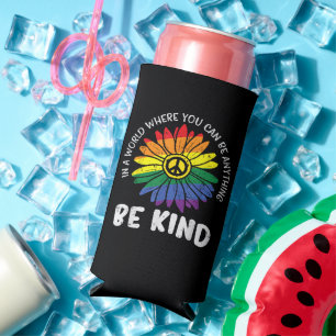 World Be Kind Rainbow Seltzer Can Cooler