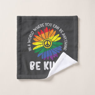 World Be Kind Rainbow Wash Cloth
