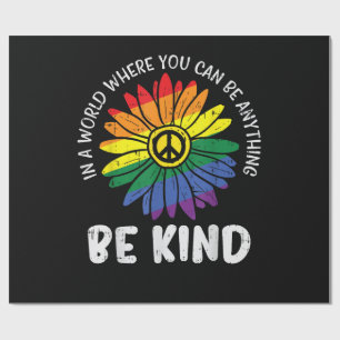 World Be Kind Rainbow Wrapping Paper