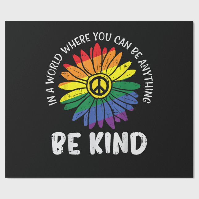 World Be Kind Rainbow Wrapping Paper (Flat)