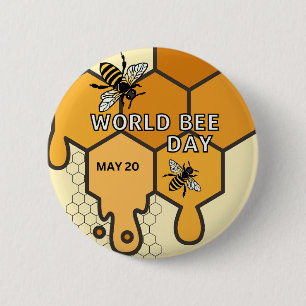World Bee Day 6 Cm Round Badge