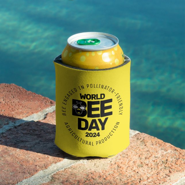World Bee Day Yellow Black Pollinator Can Cooler (In Situ Pool)
