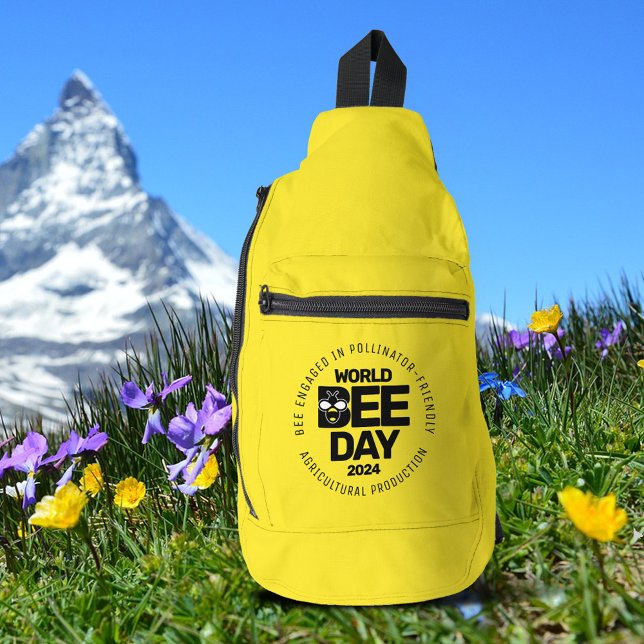 World Bee Day Yellow Black Pollinator Sling Bag (World Bee Day Yellow Black Pollinator Sling Bag Cover Photo.)