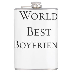 World best boyfriend husband man valentine's day m hip flask