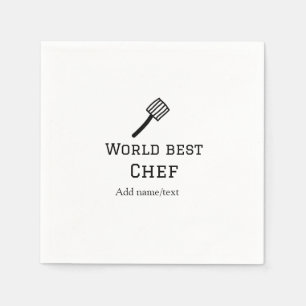 World best chef add name text cooking best barbecu napkin