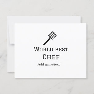 World best chef add name text cooking best barbecu postcard