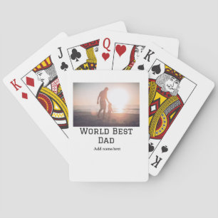 World best dad ever fat add name text sports text playing cards