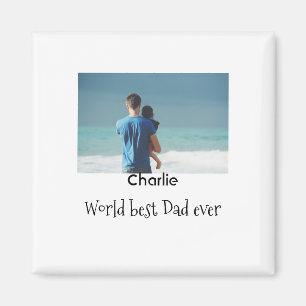 world best dad ever photo name date simple fathers magnet