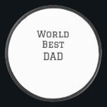 World best DAD FATHER add name text sports text  Hockey Puck<br><div class="desc">design</div>