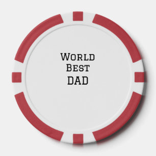 World best DAD FATHER add name text sports text  Poker Chips