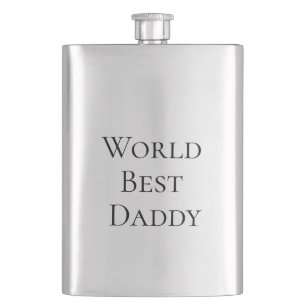 World best Daddy happy father's day name bold dad Hip Flask