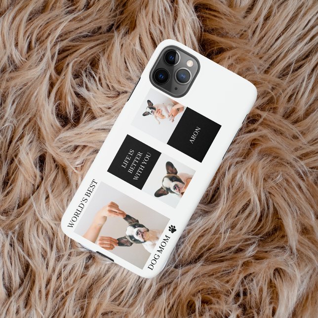 World Best Dog Mum | Collage Dog Photo iPhone Case (Creator Uploaded)