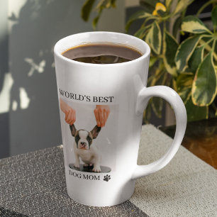 World Best Dog Mum   Collage Dog Photo Latte Mug