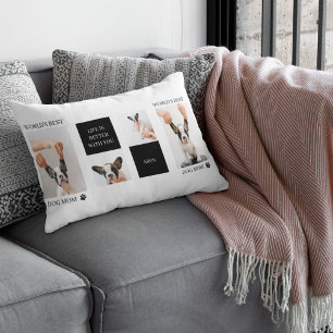 World Best Dog Mum   Collage Dog Photo Lumbar Cushion