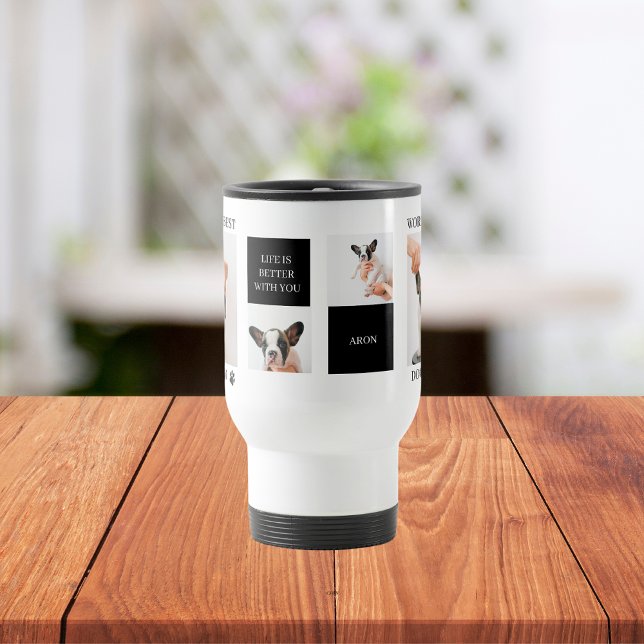 World Best Dog Mum | Collage Dog Photo Travel Mug (Creator Uploaded)