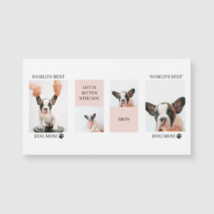World Best Dog Mum Collage Photo Pastel Pink