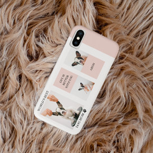 World Best Dog Mum   Collage Photo   Pastel Pink Case-Mate iPhone Case