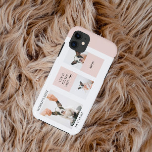 World Best Dog Mum   Collage Photo   Pastel Pink Case-Mate iPhone Case