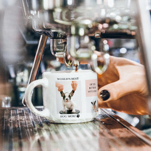 World Best Dog Mum Collage Photo Pastel Pink Espresso Cup