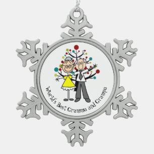 World Best Gramma and Grampa Snowflake Ornament