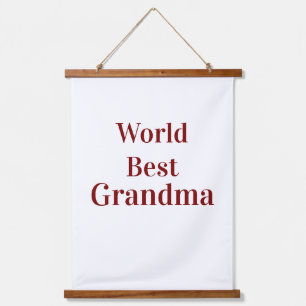 World best Grandma grandmother grandparents pink n Hanging Tapestry