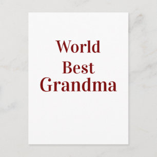 World best Grandma grandmother grandparents pink n Postcard