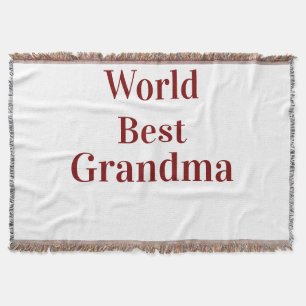 World best Grandma grandmother grandparents pink n Throw Blanket