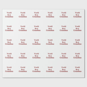 World best Grandma grandmother grandparents pink n Wrapping Paper