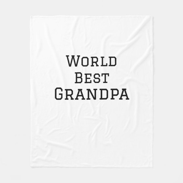 World best Grandpa add name text sports text simpl Fleece Blanket (Front)