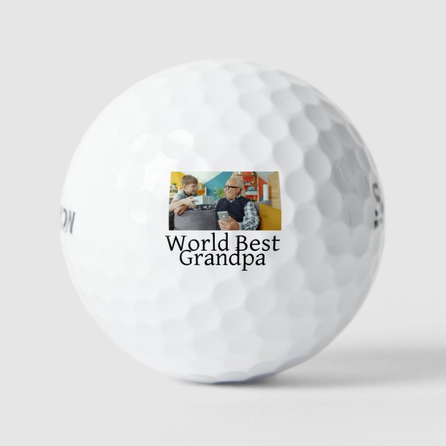 World best Grandpa add name text sports text simpl Golf Balls (Front)
