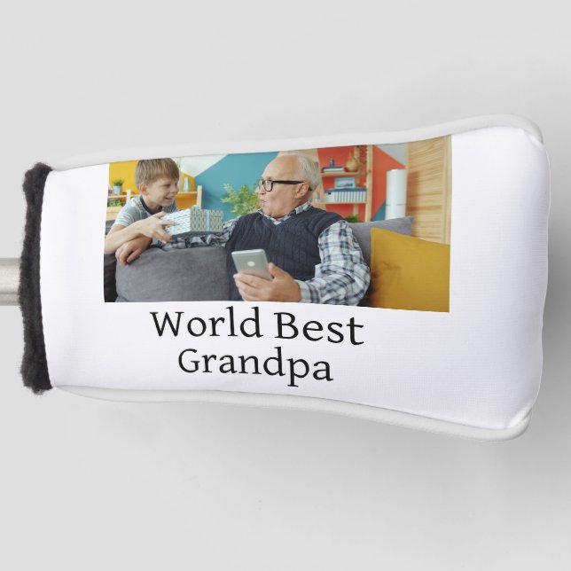 World best Grandpa add name text sports text simpl Golf Head Cover (Front)