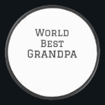 World best Grandpa add name text sports text simpl Hockey Puck<br><div class="desc">design</div>