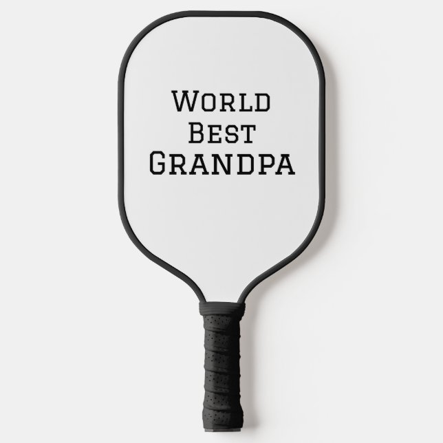 World best Grandpa add name text sports text simpl Pickleball Paddle (Front)