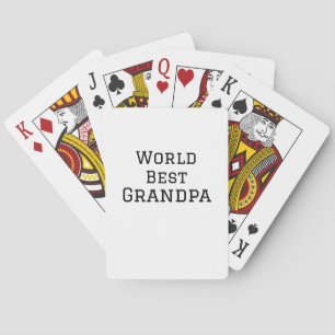 World best Grandpa add name text sports text simpl Playing Cards