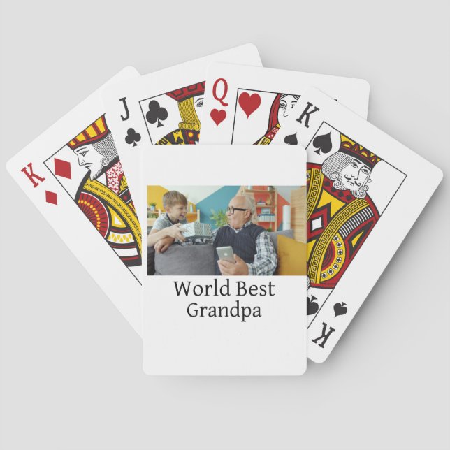 World best Grandpa add name text sports text simpl Playing Cards (Back)