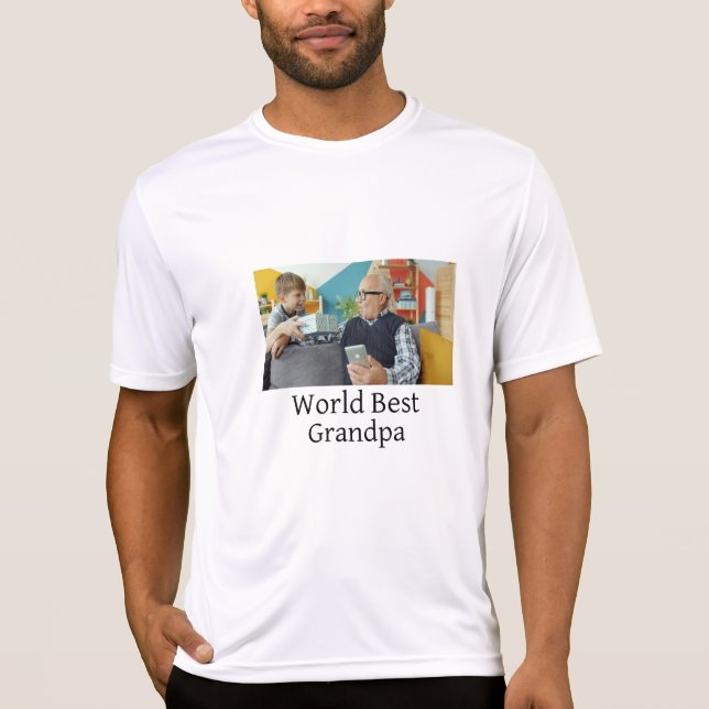 World best Grandpa add name text sports text simpl T-Shirt (Front)