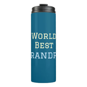 World best Grandpa add name text sports text simpl Thermal Tumbler