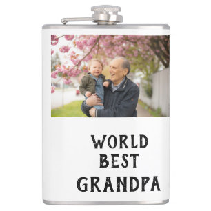 World best Grandpa photo name father's day grandpa Hip Flask