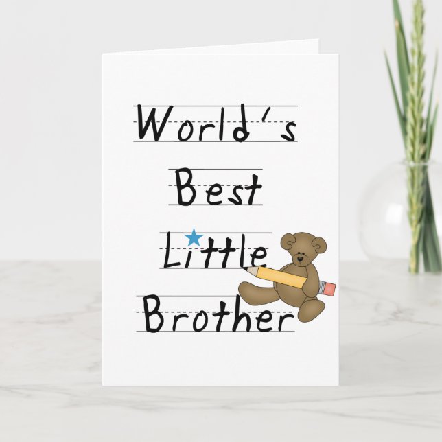 World Best Little Brother Tshirts and Gifts Card (Front)