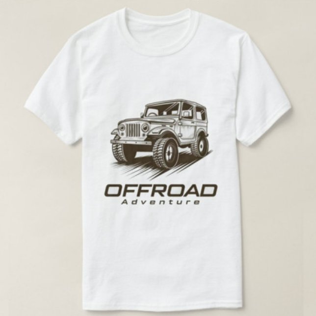 World Best Modern Offroad Print White T-shirt  (Creator Uploaded)