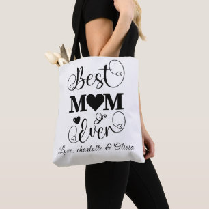 World best Mum Ever Mother's day black & white Tote Bag