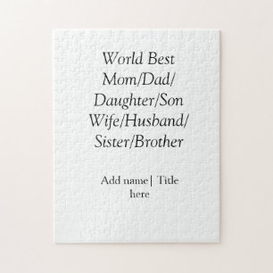 World best mum husband wife dad daughter son jigsaw puzzle