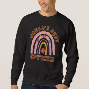 World Best Officer Cute Floral Groovy Rainbow Coll Sweatshirt