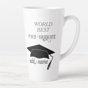 world best phd graduate cap celebration present latte mug