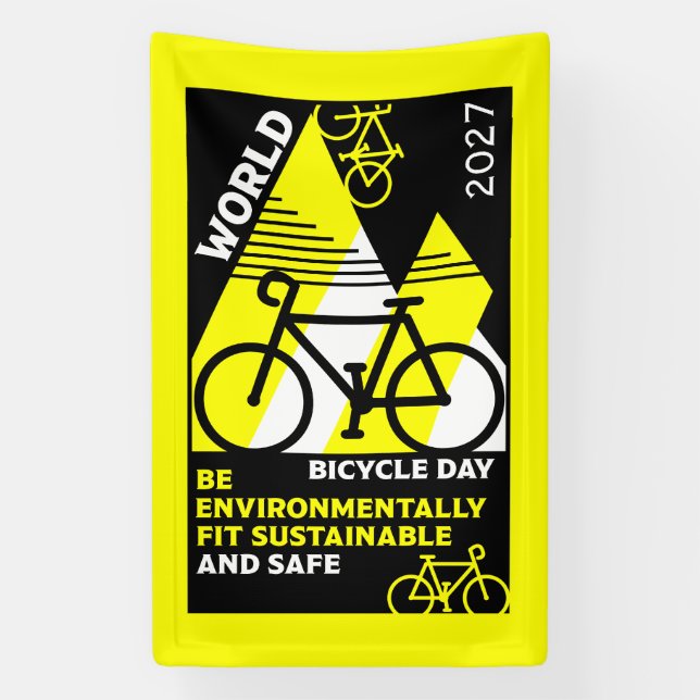 World Bicycle Day Banner (Vertical)