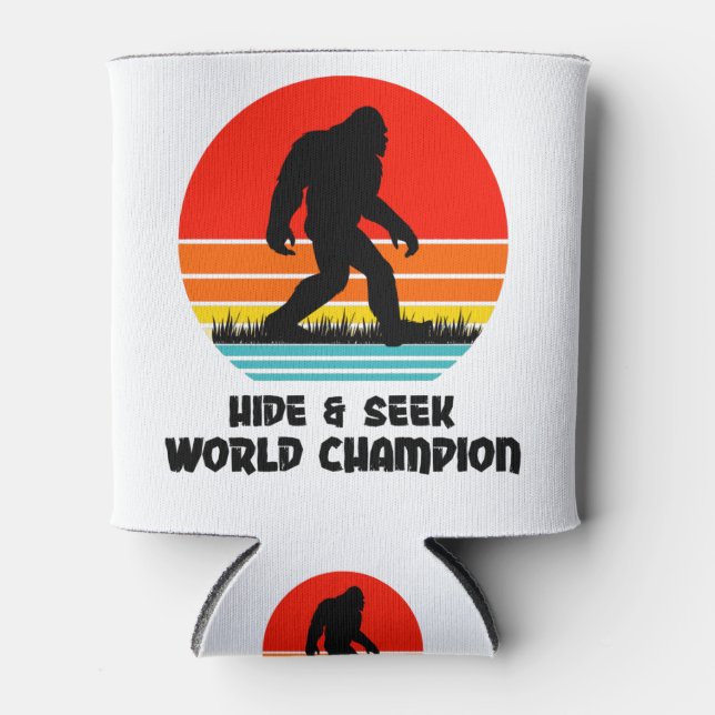 World Big Foot Hide and Seek Can Cooler (Front)
