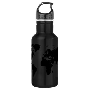 world black graphic map 532 ml water bottle