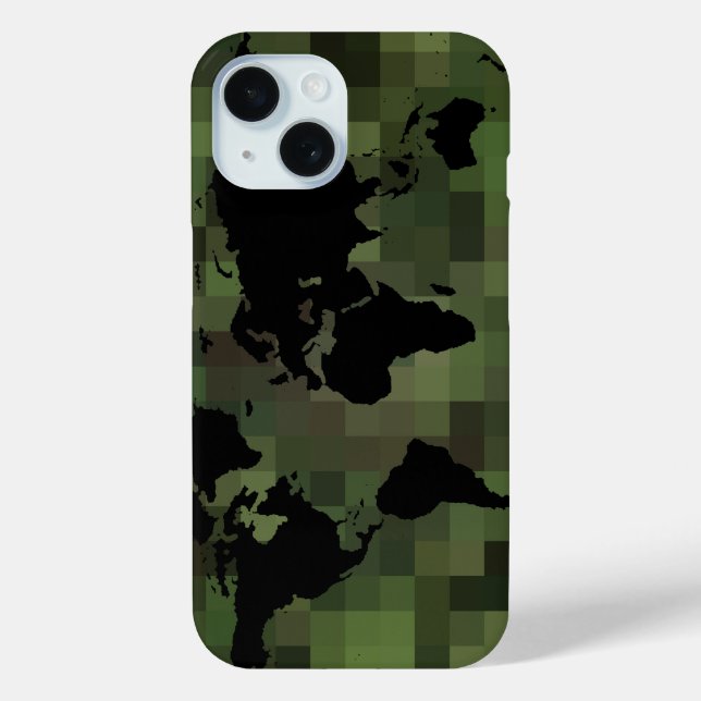 World Black Graphic Map Case-Mate iPhone Case (Back)